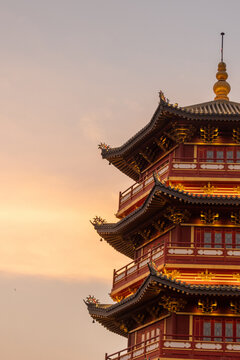 Pagoda Pantjoran Chinatown PIK is beautifully presented in the evening