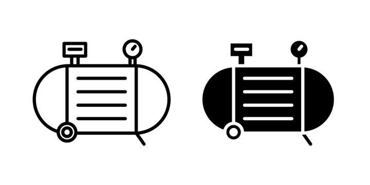 Air compressor icon flat illustrations group