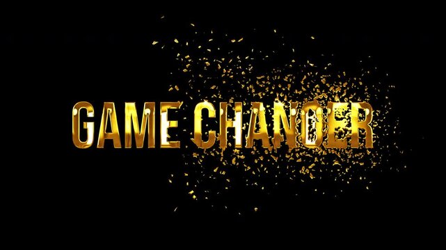 Golden Game Changer Cinematic Text Explosion