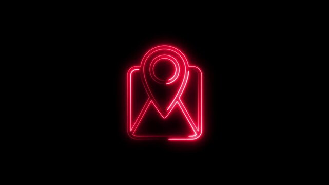 Glowing neon woman symbol sign in bold red light against dark background for gender equality and feminism