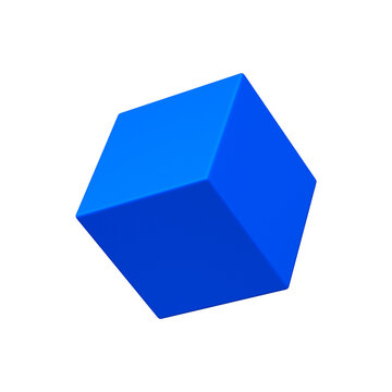 3D blue geometric abstract shape