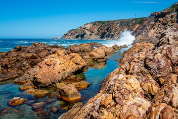 Waves hitting the rocks on the Eastern Cape South Africa © Martijn