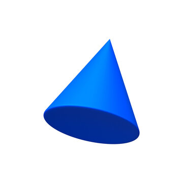 3D Blue Cone Abstract Shape