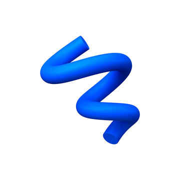 3D blue tubular abstract shape