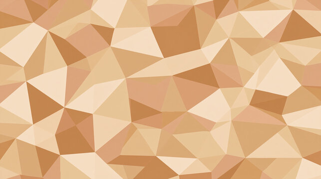 Abstract Low Poly Geometric Background in Beige Tones