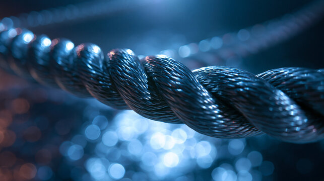 Twisted Steel Wire Cable Representing Strength and Security
