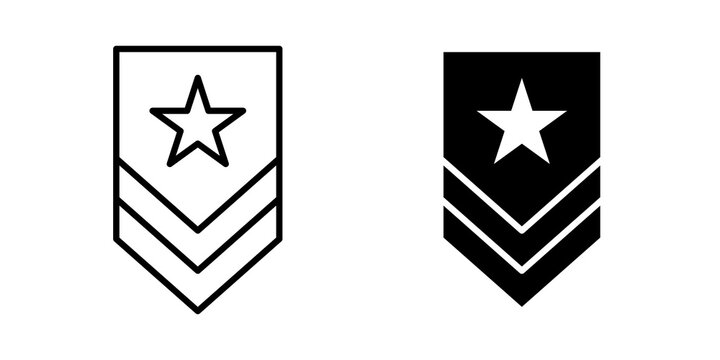 Military rank badge icon outline artwork pack. EPS10