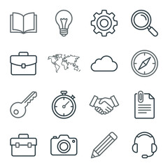 Fototapeta premium Corporate business management and office workflow icon set.