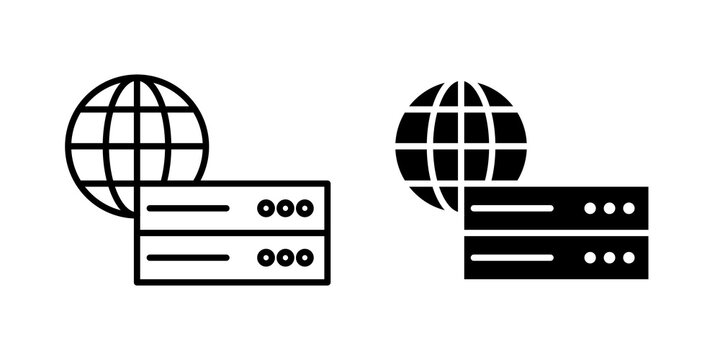 Web server icon outline artwork pack. EPS10