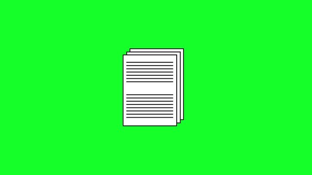 Cartoon animation of a sheet of paper document