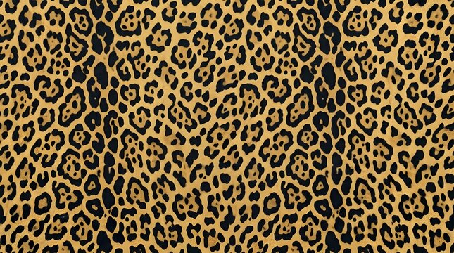 leopard print pattern background with golden fur and black spots animal skin texture for fashion fabric design and wildlife wallpaper