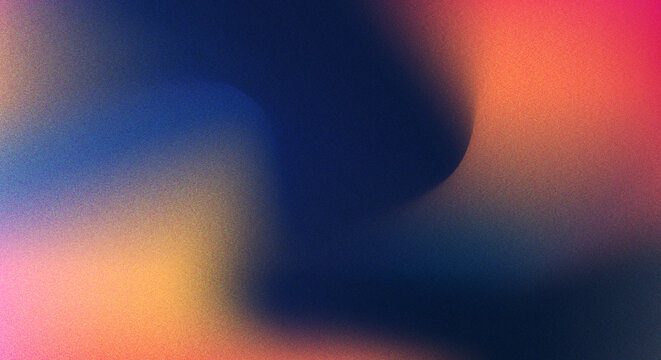 Abstract grainy background featuring dark blue core transitioning to sunset orange highlights for sophisticated grainy texture usage in professional design assets.