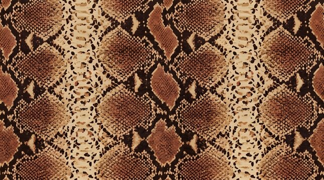 brown python snake skin seamless pattern vector illustration wild animal reptile texture background for fashion fabric design and graphic use
