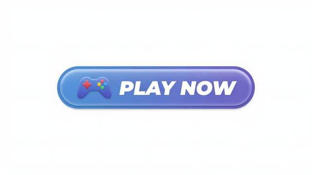 Play now button for instant game start or video launch on digital interface