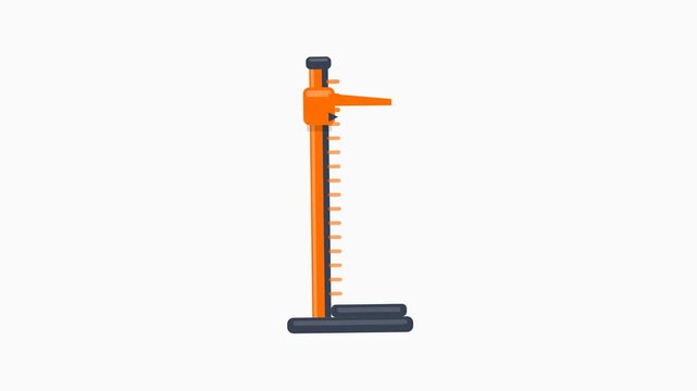 Height Measurement Scale Stadiometer Medical Illustration with Clear Markings and Moving Indicator, Symbol of Health Checkup, Body Measurement, Growth Monitoring, Pediatrics and Medical Examination