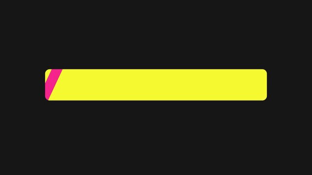 Yellow and Pink Minimalist Lower Third Bar with Soft Color Combination, Simple Shape and Clear Area for Text, Friendly and Bright Overlay Element Isolated on Solid Black Background