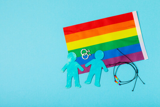 LGBT flag on a bright colored background. Gay pride. Rainbow flag symbol of love or LGBT pride concept. pride month. Celebrate pride festival, liberty right, freedom, proud to be equal and legal marri