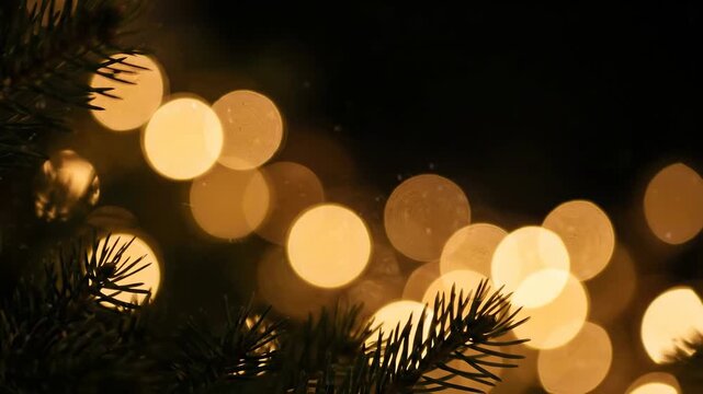 An evening gathering features glowing holiday lights on a tree. People enjoy the festive atmosphere while sharing stories and laughter. The setting is cozy and inviting, filled with joy
