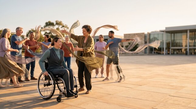 Diverse community celebrating empowerment and inclusion during outdoor event