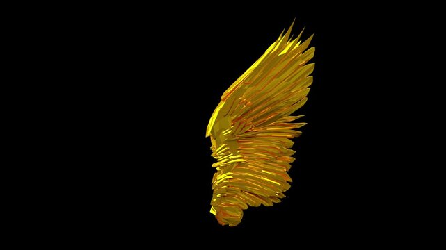 Angel Wings as  front view flapping and animated