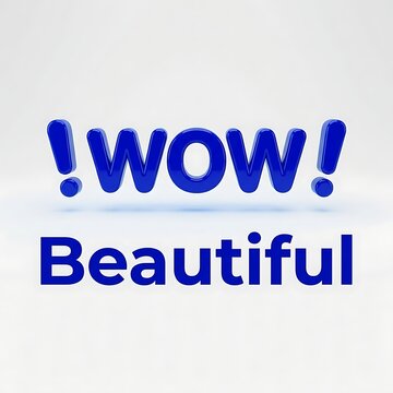 Exciting wow expression graphic text with beautiful, exclamation