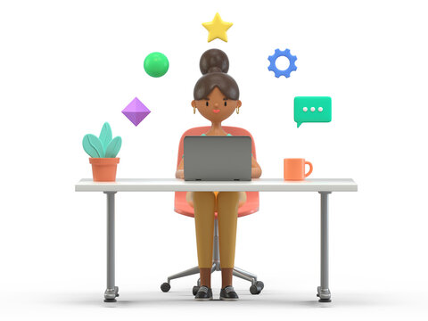 A woman using a laptop