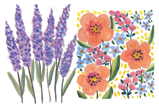 Lavender and Wildflower Elements Collection Set