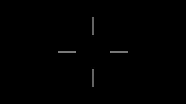 Number 4 with Target Focus Icon Animation on Black Background