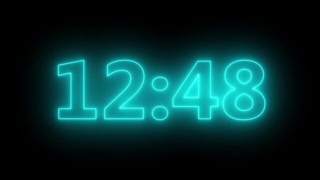 13 minutes Digital countdown. Thirteen minute countdown timer animation on transparent background.