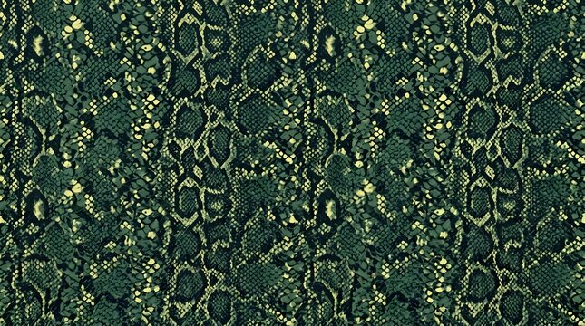 seamless green snake skin pattern background with reptile texture for fashion fabric design and wildlife animal print textile graphic vector illustration