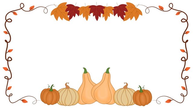 Fall Leaf Pumpkin Border with a central space for text.