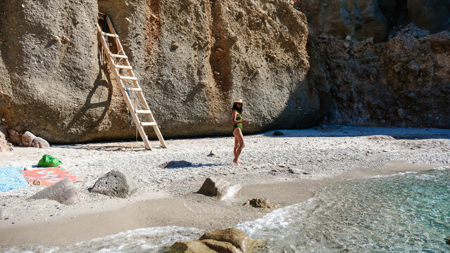 Dreamy escape at Tsigrado Beach in Milos, Greece
