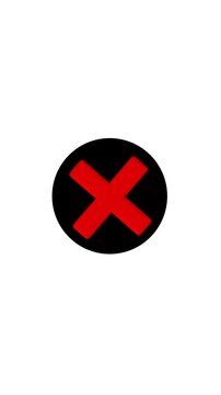 Red cross painted by wide brush, X cross Mark, wrong Grunge check mark animation video with alpha channel. Red cross mark animation, 4k loop abl with