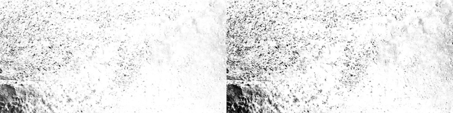 Grungy concrete texture with distressed surface and dark speckles isolated on transparent background