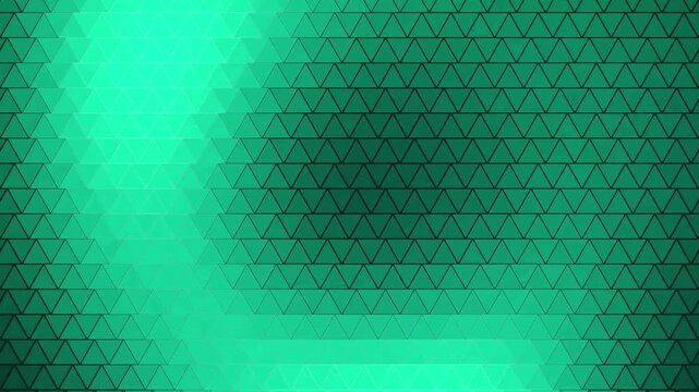 Glowing Emerald Green and Pink Isometric Triangle Grid Background