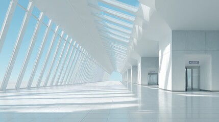 Fototapeta premium Modern Architectural Interior with Bright Natural Light and Perspective