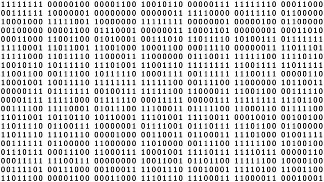 Digital binary code data stream background, abstract technology concept, cyber security and programming information flow animation