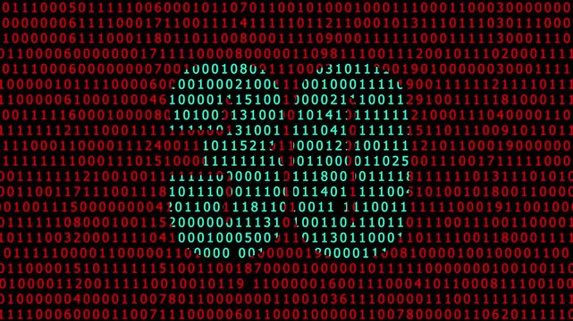 Digital countdown timer 30 seconds with glowing binary code background