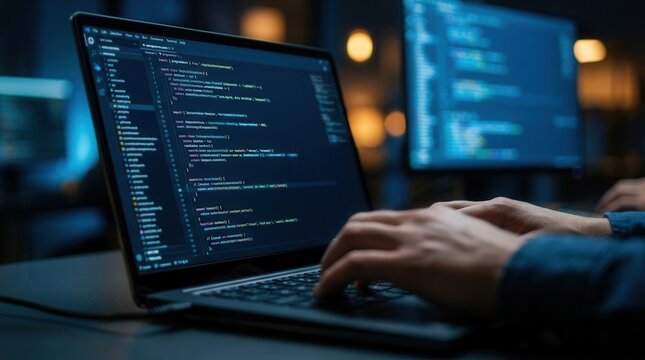 Programmers from an innovative team coding for a cutting edge application software development project
