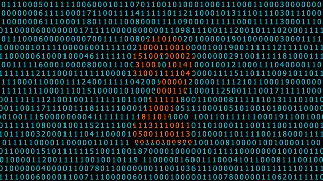 Digital keyhole shape in binary code background, cybersecurity and data privacy concept