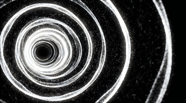 Spiral vortex pattern in black and white abstract design