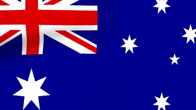 A high quality illustration of the national flag of Australia waving in the wind