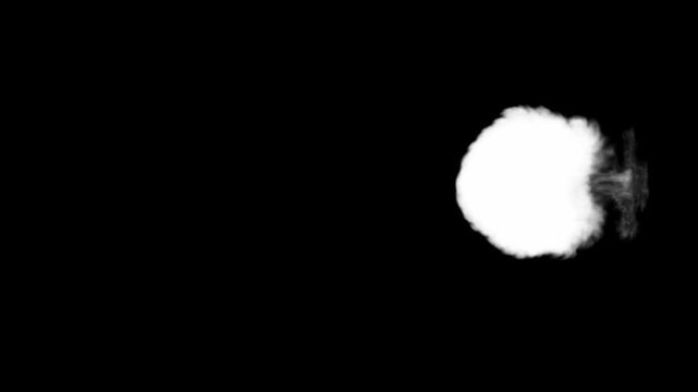 A smoke ball Moving under water.