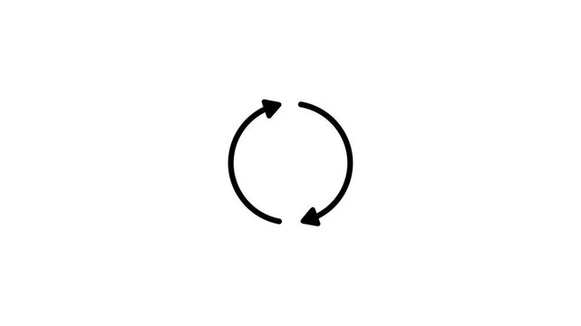 Minimalist circular refresh animation, rotating arrows symbol for ui ux and loading progress reload 4k Stock video.