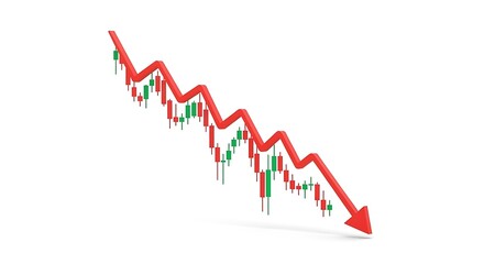 Obraz premium Stock market decline and financial loss trend concept with business investment negative financial downward corporate analysis performance recession statistics management
