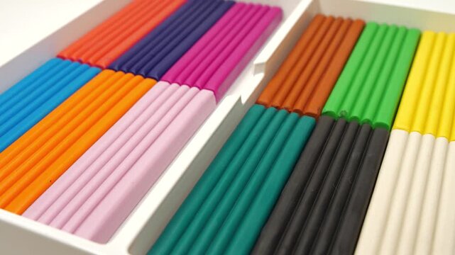 Bright plasticine cubes for crafting colorful figures, shapes, and playful learning experiences