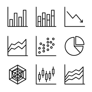 Business Data Analytics Icon Set for Financial Reports and Infographic Design