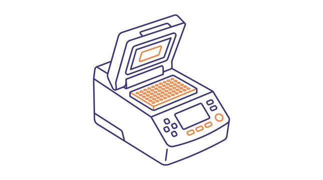 DNA thermal cycler machine isolated on transparent background