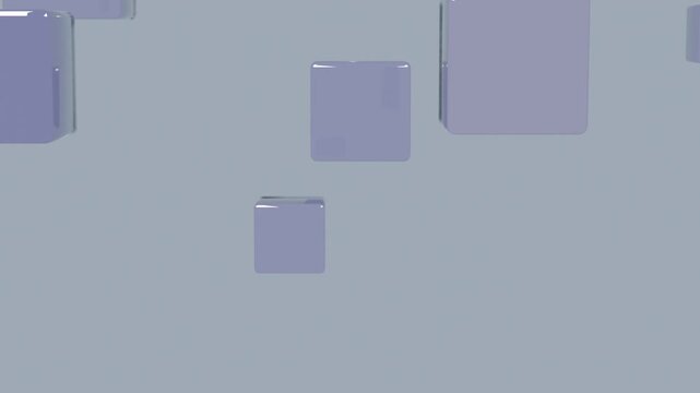 3D Floating Glass Orbs Lavender CUBE Abstract Loop Animation 4K