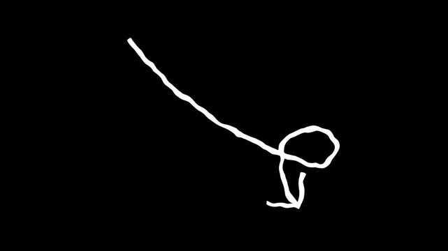 Animated hand-drawn arrows showing motion, direction, curves, turns, and flow ideal for video transitions, highlights, guidance and visual emphasis. hand drawn style design element on black background